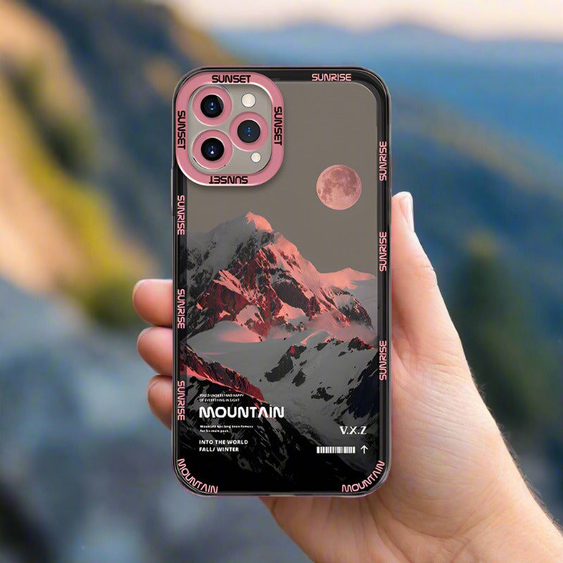 Mountain Sunrise Pink iPhone Case