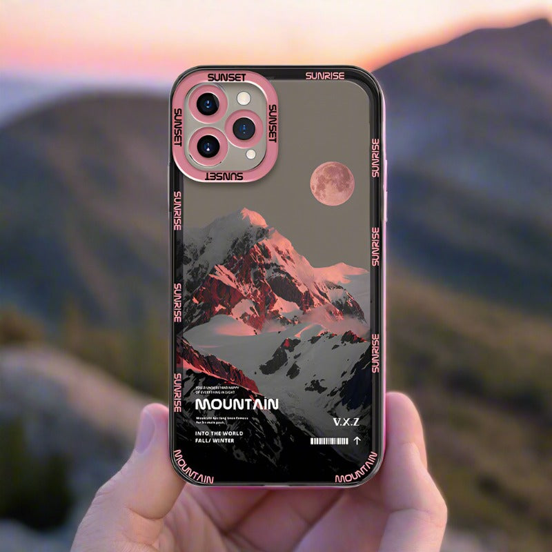 Mountain Sunrise Pink iPhone Case